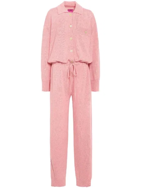 Salopetă Barrie din cașmir lungă roz