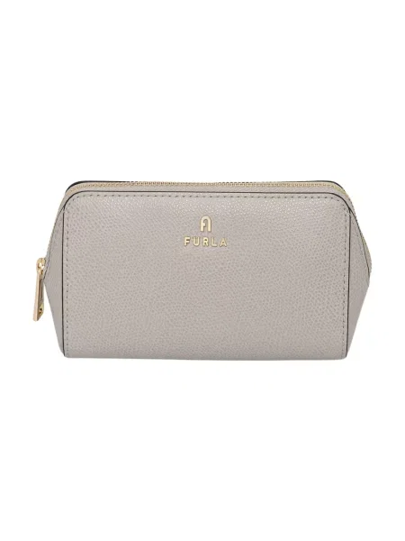 Furla kosmetyczka skórzana beżowa