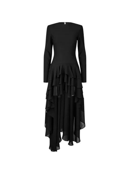 Lung rochie Rotate Birger Christensen asimetrică negru