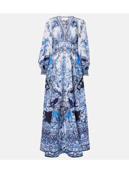 Rochie maxi Camilla de in cu imagine de costum albastru
