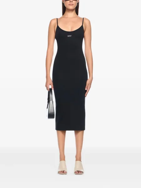 Rochie midi Off-white până la genunchi de costum alb