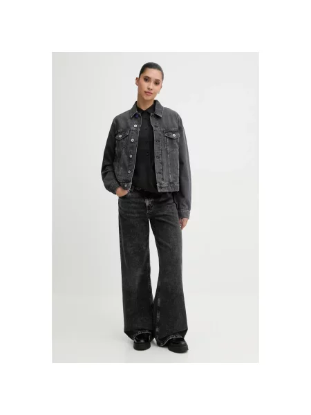 Karl Lagerfeld Jeans kurtka jeansowa przejściowa szary