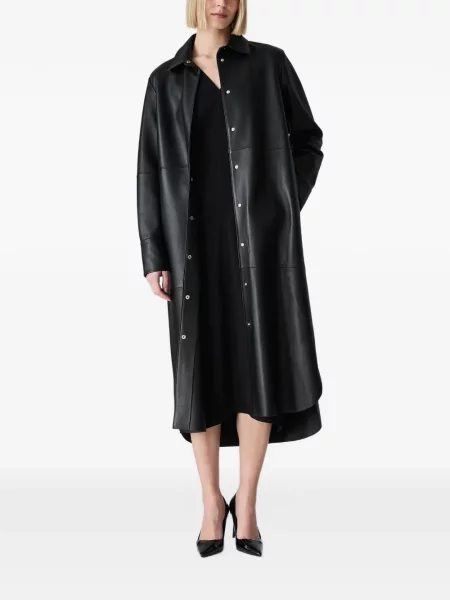 Palton Vera Wang din piele negru