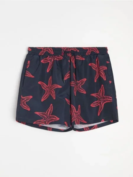 Sinsay Szorty kąpielowe z motywem rozgwiazd granatowy
