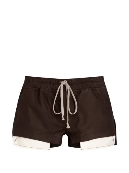 Pantaloni scurți Rick Owens cu cordon maro