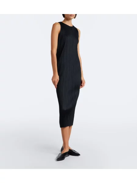 Rochie midi Pleats Please Issey Miyake negru