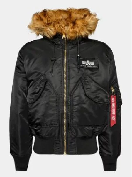 Bunda Alpha Industries s kapucí černá