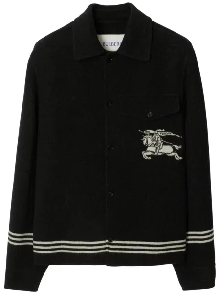 Vlněná košile Burberry černá