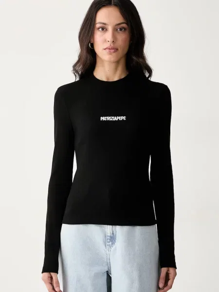 Tricou cu mânecă lungă Patrizia Pepe negru