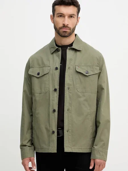 Яке тип риза от Tommy Hilfiger зелено преходен модел сиво