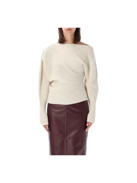 Sweter Alberta Ferretti wełniany asymetryczny biały