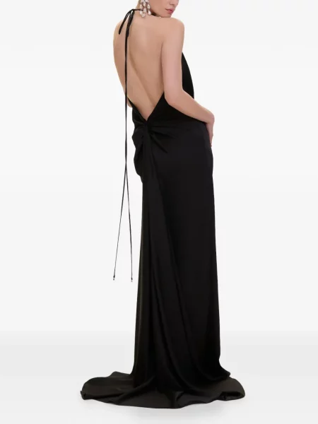 Rochie V:pm Atelier cu pene cu gât halter negru