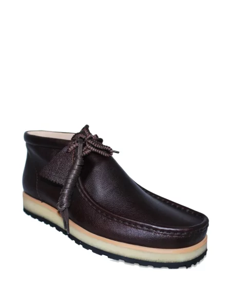Кожени пустинни ботуши Clarks Originals с връзки кафяво
