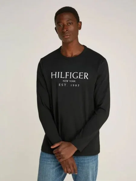 Tricou mânecă lungă Tommy Hilfiger negru