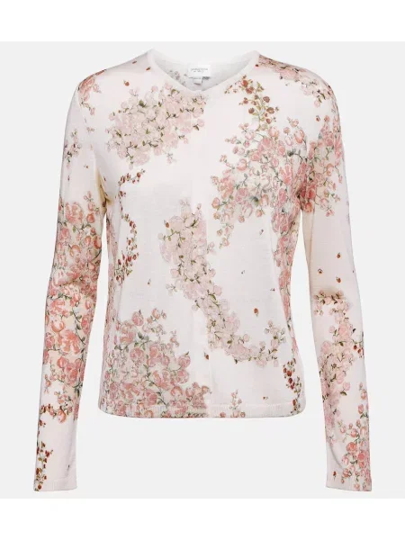 Cardigan Giambattista Valli de mătase cu model floral