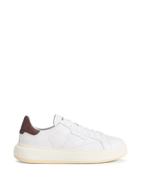 Sneakerși Woolrich cu șireturi din dantelă alb