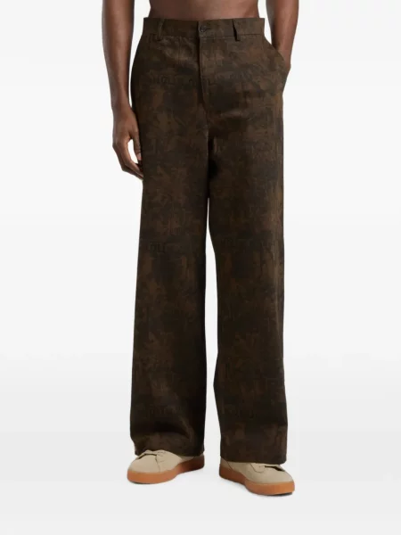 Pantaloni Palm Angels cu imagine maro