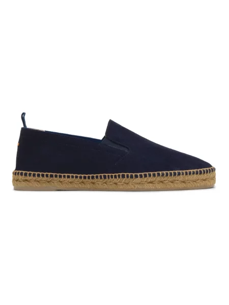 Espadryle Castaner skórzane bez obcasa niebieskie
