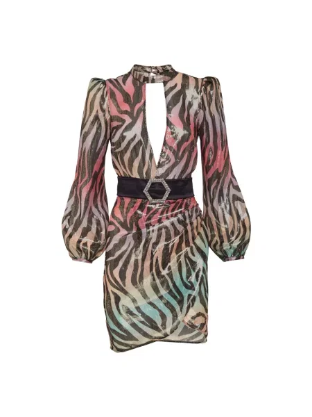 Krótka sukienka mini Philipp Plein szyfonowa garniturowa