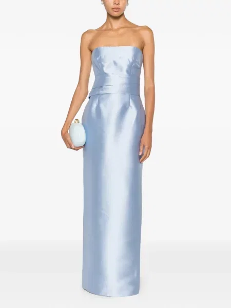 Rochie maxi Solace London fără bretele albastru