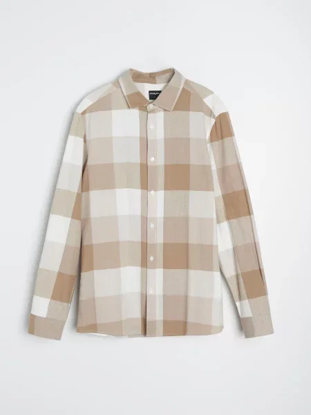 Картата сорочка сіро-коричневий коричнева