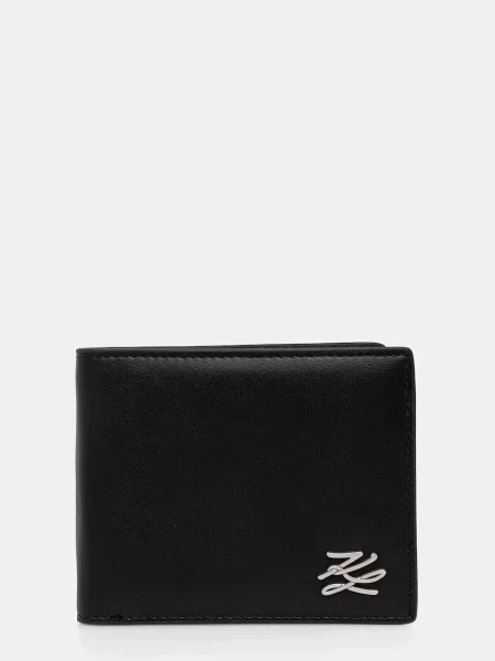 Portfel Karl Lagerfeld z logo czarny