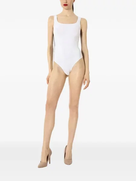 Body Wolford fără mâneci alb