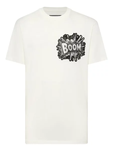 Tricou Philipp Plein cu paiete alb