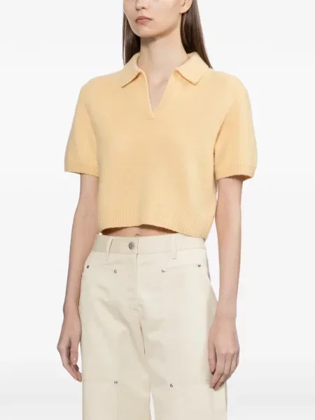 Πλεκτός τοπ Helmut Lang κίτρινο