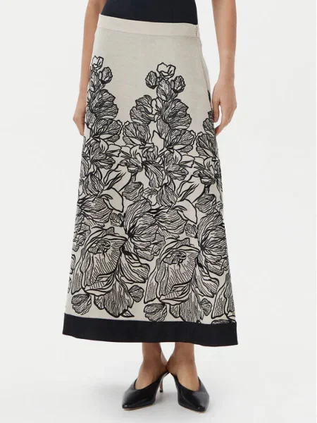 Luisa Spagnoli Fustă trapez Terra Écru bej