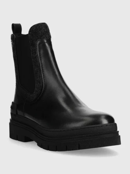 Sztyblety Tommy Hilfiger skórzane czarne