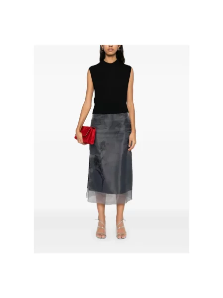 Jedwabny top Sportmax elegancki czarny