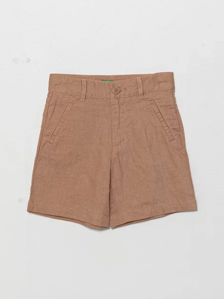 United Colors of Benetton šortky se lnem hnědé