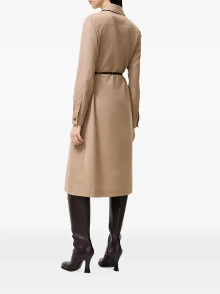Rochie tip cămașă Burberry de lână maro