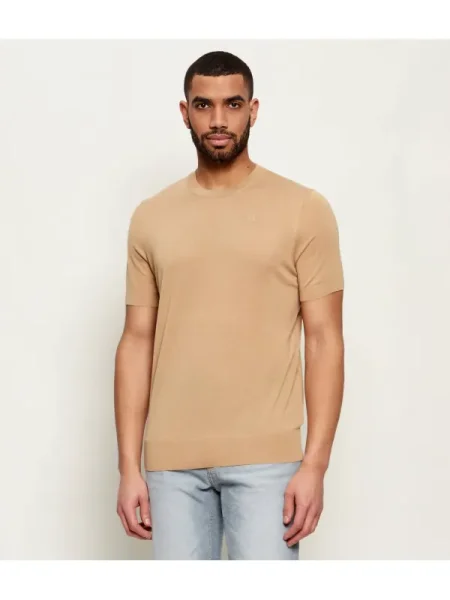 Karl Lagerfeld Pulover cu adaos de mătase maro