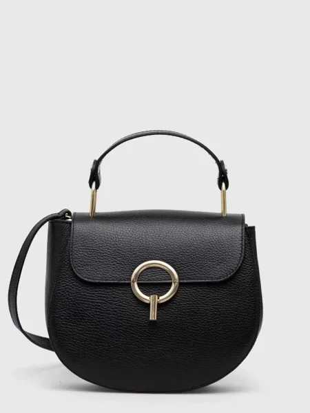 Usnjena torbica Answear Lab črna