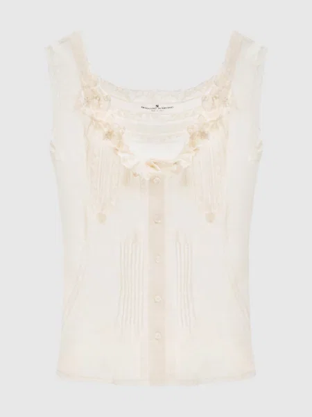 Топ з мереживом Ermanno Scervino бежевий