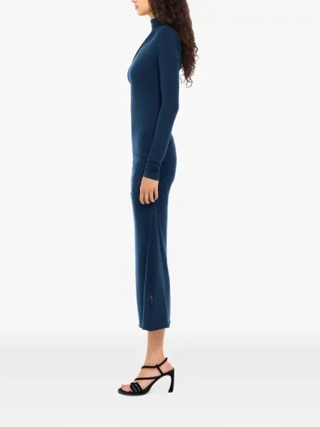 Rochie midi Off-white drapată alb