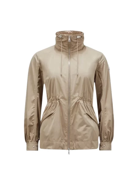 Parka Moncler z kapturem beżowa