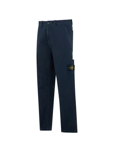 Pantaloni Stone Island cu strasuri albastru