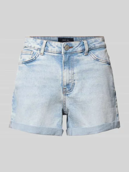 Szorty jeansowe z wysokim stanem z brzegiem model MONI' Noisy May niebieskie