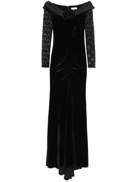 Rochie maxi Nissa de catifea de costum negru
