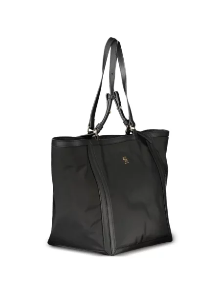 Bőr shopper táska Tommy Hilfiger fekete