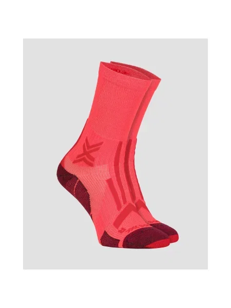 Pánske ponožky X-Socks Trailrun Perform Crew fluo red/namib red červená