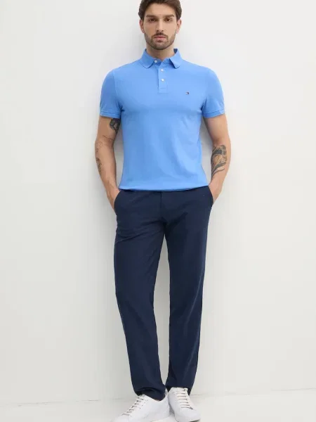 Tommy Hilfiger Polo majica Modra Slim Fit vijolična