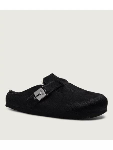Scholl De piele mules încălțăminte Grace cu adaos de lână negru