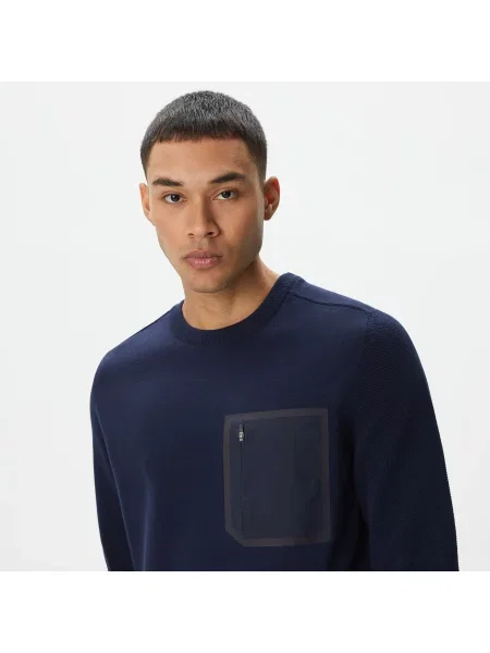 Lacoste Sweter Lacoste granatowy