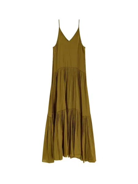 Rochie maxi No-ia cu decolteu în V cu volane galben