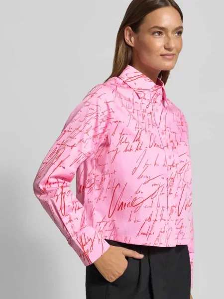 Regular Fit koszula z mieszanki bawełny S.oliver Black Label różowa