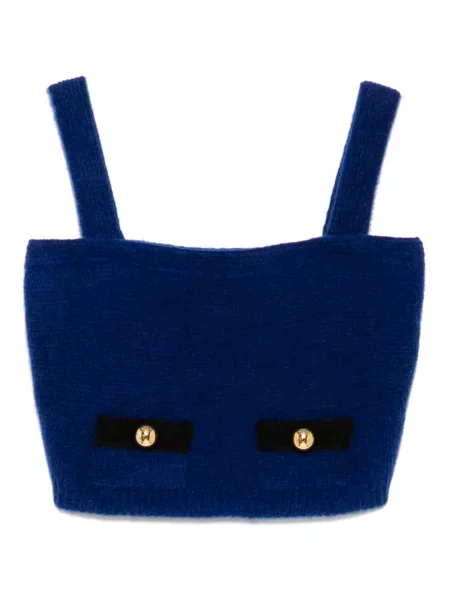 Dzianinowa podkoszulka Alessandra Rich niebieska